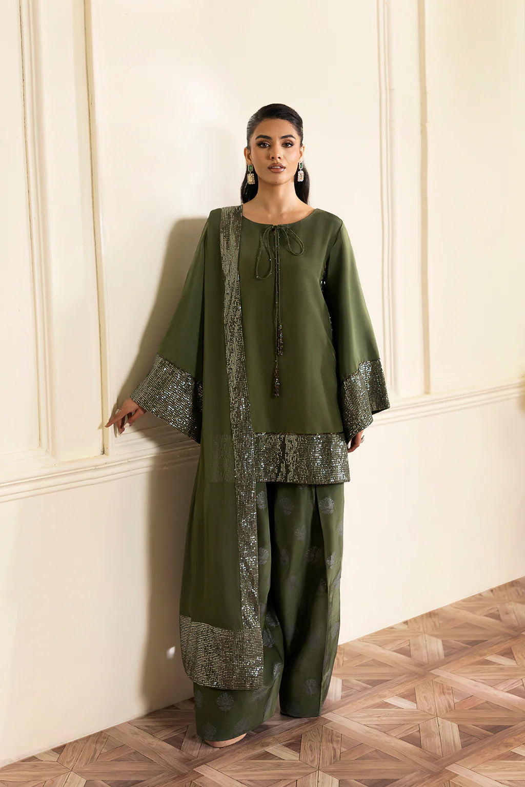 short kurta-style shirt adorned