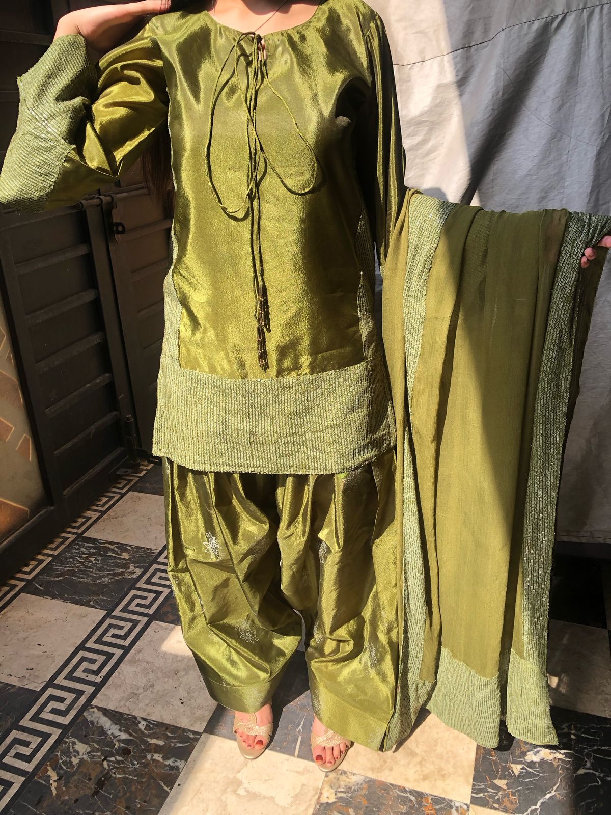 short kurta-style shirt adorned