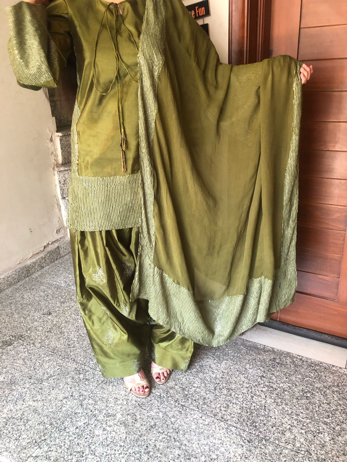 short kurta-style shirt adorned